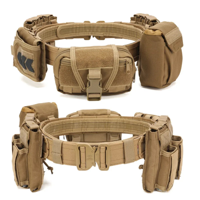 6 in 1 Tactical Belt with Pouches Waterproof