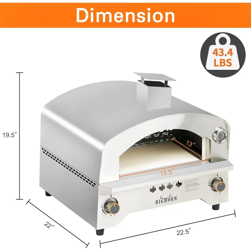 BIG HORN OUTDOORS 13 inch Gas Pizza Oven