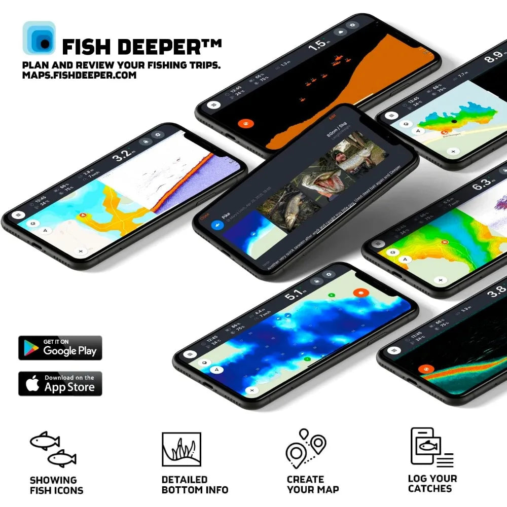 Deeper Chirp 2 Sonar Fish Finder - Portable Fish Finder and Depth Finder for Kayaks, Boats and Ice Fishing | No GPS | Castable Deeper Fish Finder with Free User Friendly App