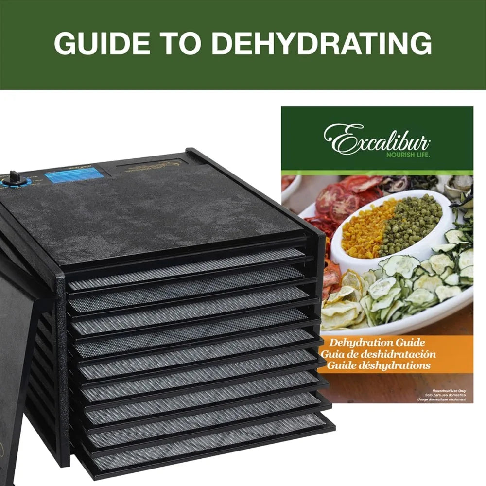 Electric Food Dehydrator with Adjustable Thermostat, Accurate Temperature Control and Fast Drying