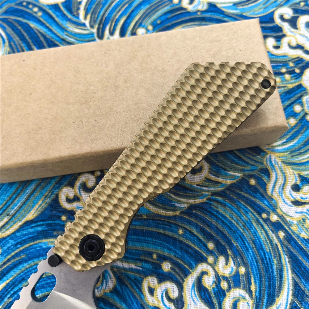 SMF Folding Knife, D2 Steel Blade, Titanium Alloy Handle