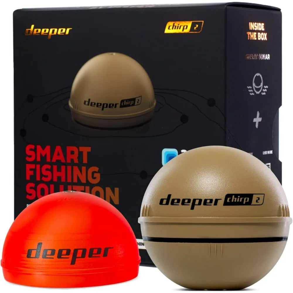 Deeper Chirp 2 Sonar Fish Finder - Portable Fish Finder and Depth Finder for Kayaks, Boats and Ice Fishing | No GPS | Castable Deeper Fish Finder with Free User Friendly App