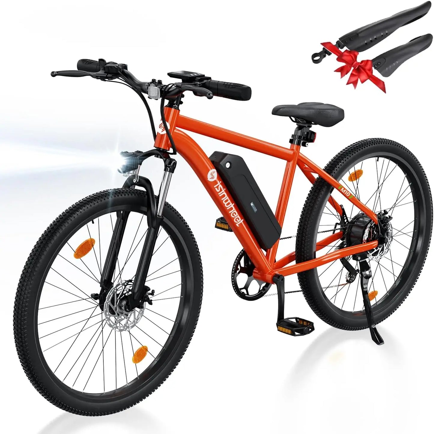 isinwheel M10 Electric Bike Adult 500W, 35-Speed Commuting Electric Mountain Bike 20MPH Max Range 55+ Miles, Removable Battery, Front Fork Suspension Lightweight Electric Bicycle