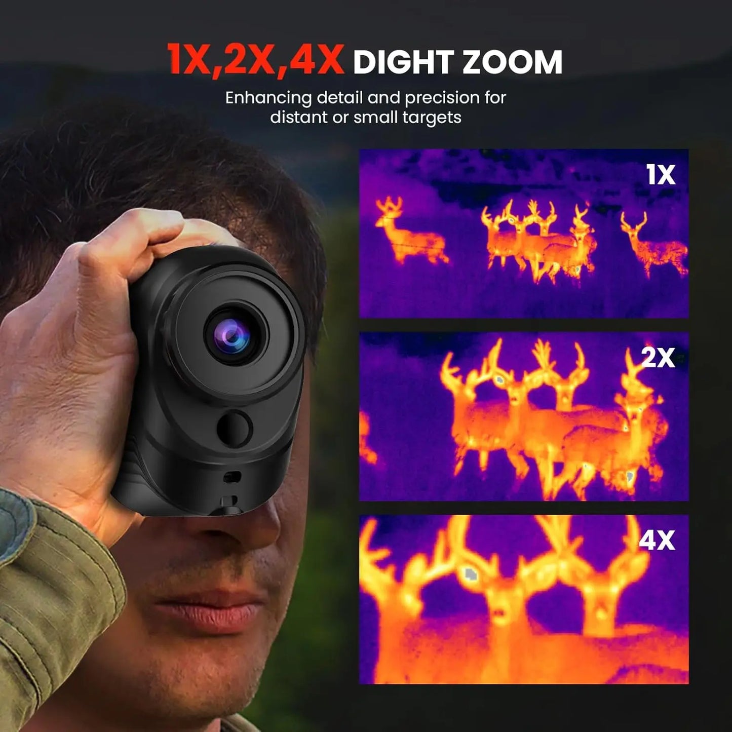 GOYOJO Thermal Monocular, 256x192 (25 Hz) Thermal Imaging Monoscope Camera for Adults, 10mm Focal Lens Vision Goggles Thermal Scopes for Night Hunting Camping