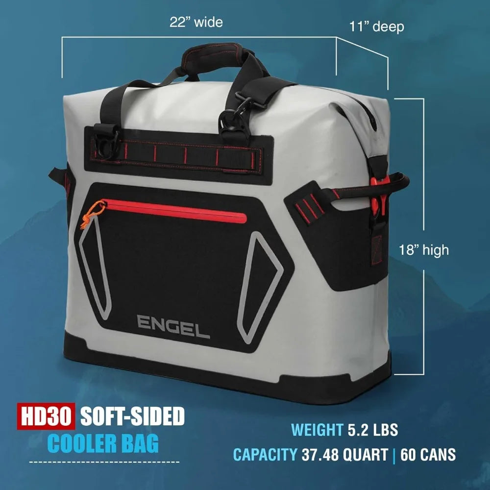 Engel HD30 High-Performance Soft Sided Tote Cooler - Durable, Leak-Proof, Portable Ice Chest for Camping, Fishing, Tailgating & Outdoor Activities - Long-Lasting Cold Retention