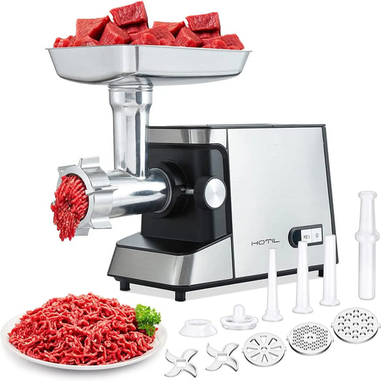 Meat Grinder Electric, Sausage Stuffer Machine, Rated 3.3HP 2500W Max, 3-in-1 Heavy Duty Food Grinder Meat Mincer with 2 Blades, 3 Plates, 3 Sausage Tubes, 1 Kubbe Kit for Home Kitchen Commercial Use